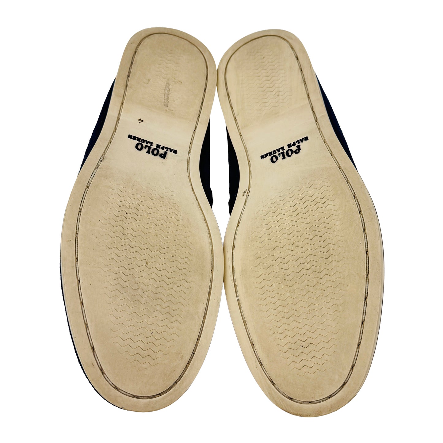 Outsole image of Ralph Lauren Men's Blue and Brown Loafers