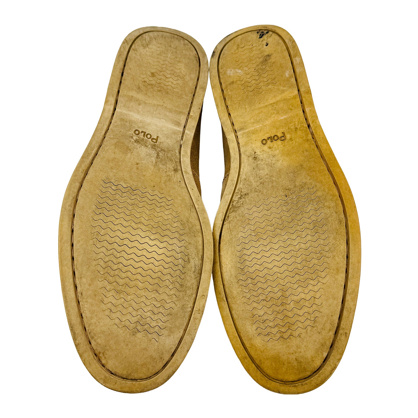 Outsole image of Ralph Lauren Men's Suede Mustard Loafers