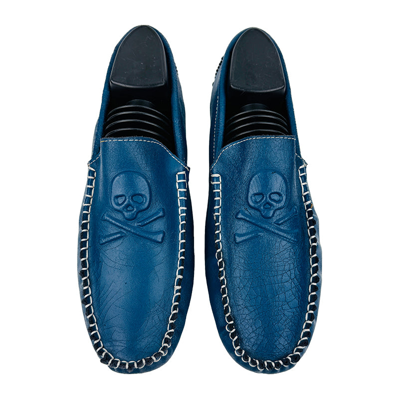 Philipp Plein Men's Leather Skull Loafer Shoes (Size 41)