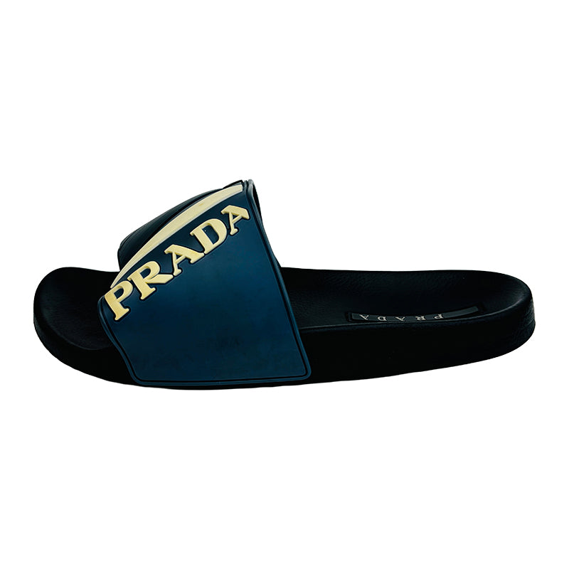 Prada Men's Blue Black (Size11) Slides