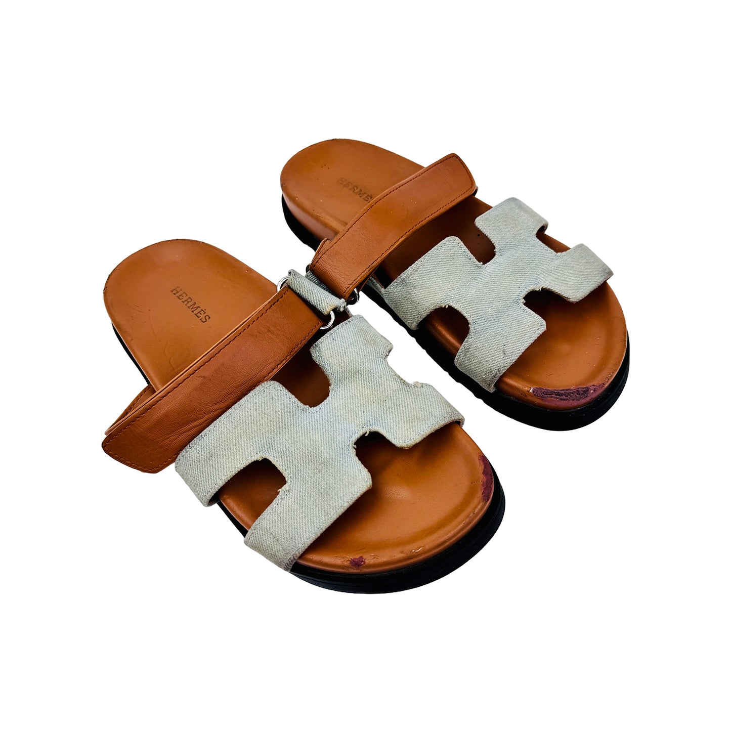 Right Angle image of Hermes Men's Chypre Slippers -H231819ZHPN440