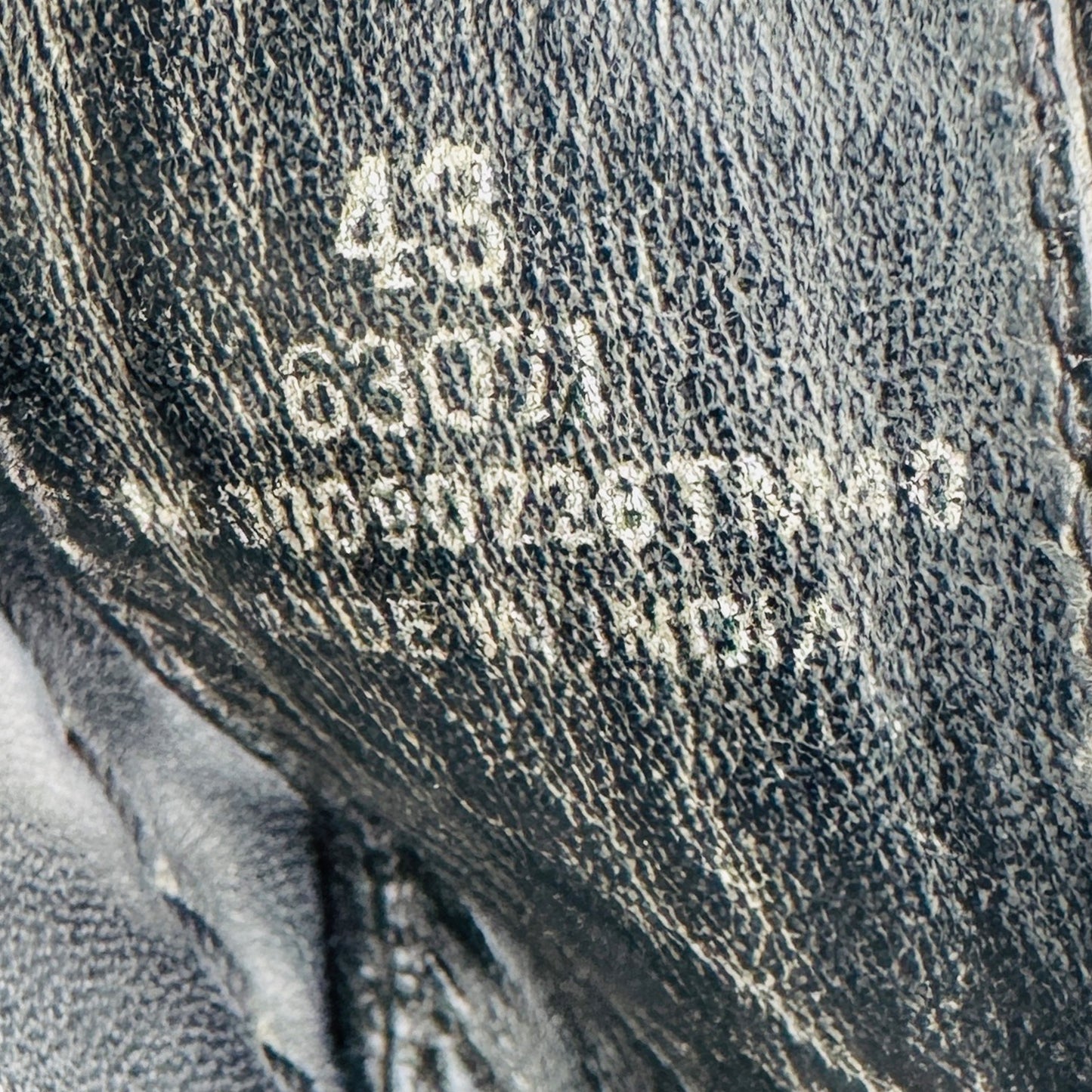 Size Code Printing of Duchini Men's Leather FlipFlop Black Slides (Size 43)