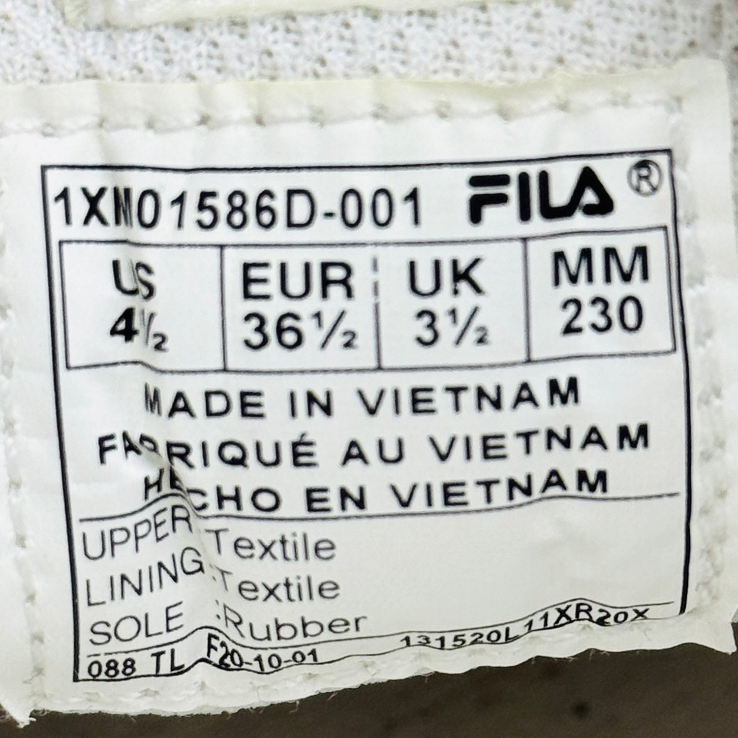 Size Tag Image of Fila Scanline Sneakers (Size 36.5) 1XM01586D-001