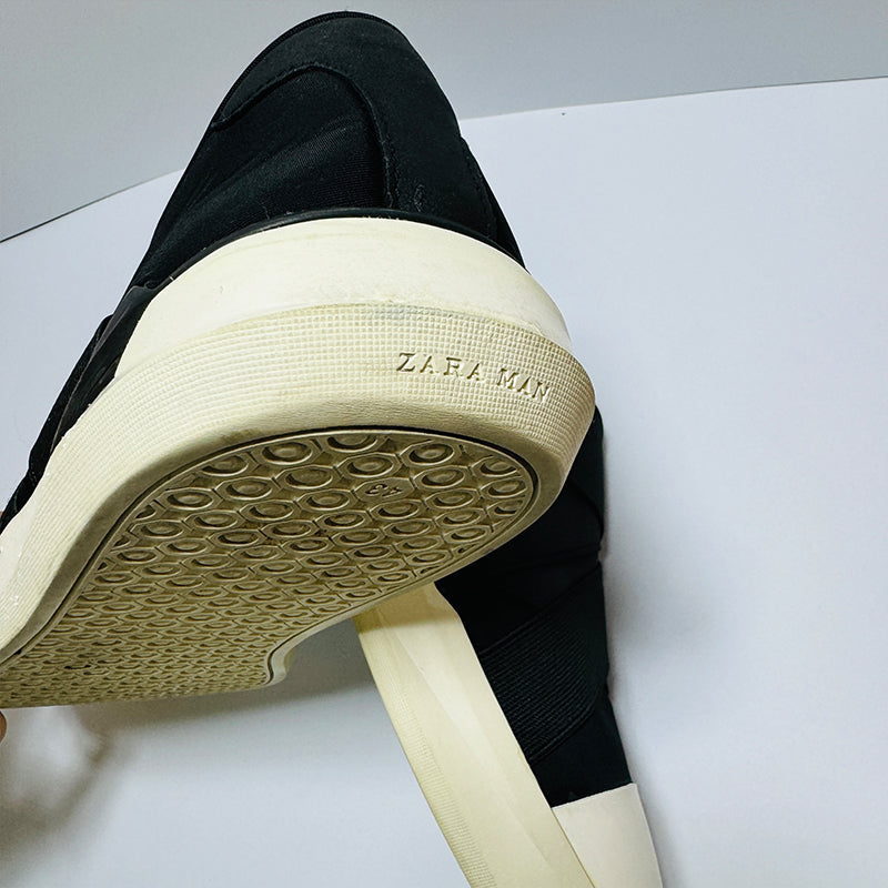 Zara Men's Slip On Black & White Shoes