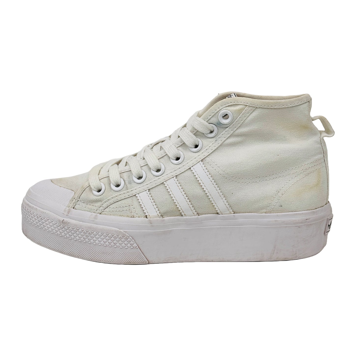Adidas Nizza Platform Mid White Shoes (Size 38.5) - FY2782