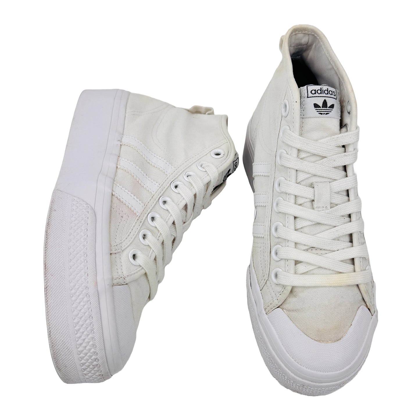 Adidas Nizza Platform Mid White Shoes (Size 38.5) - FY2782