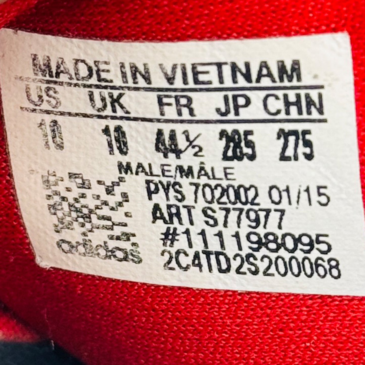 Adidas Voloomix Red Black Slides (Size 44.5/45) - S77977