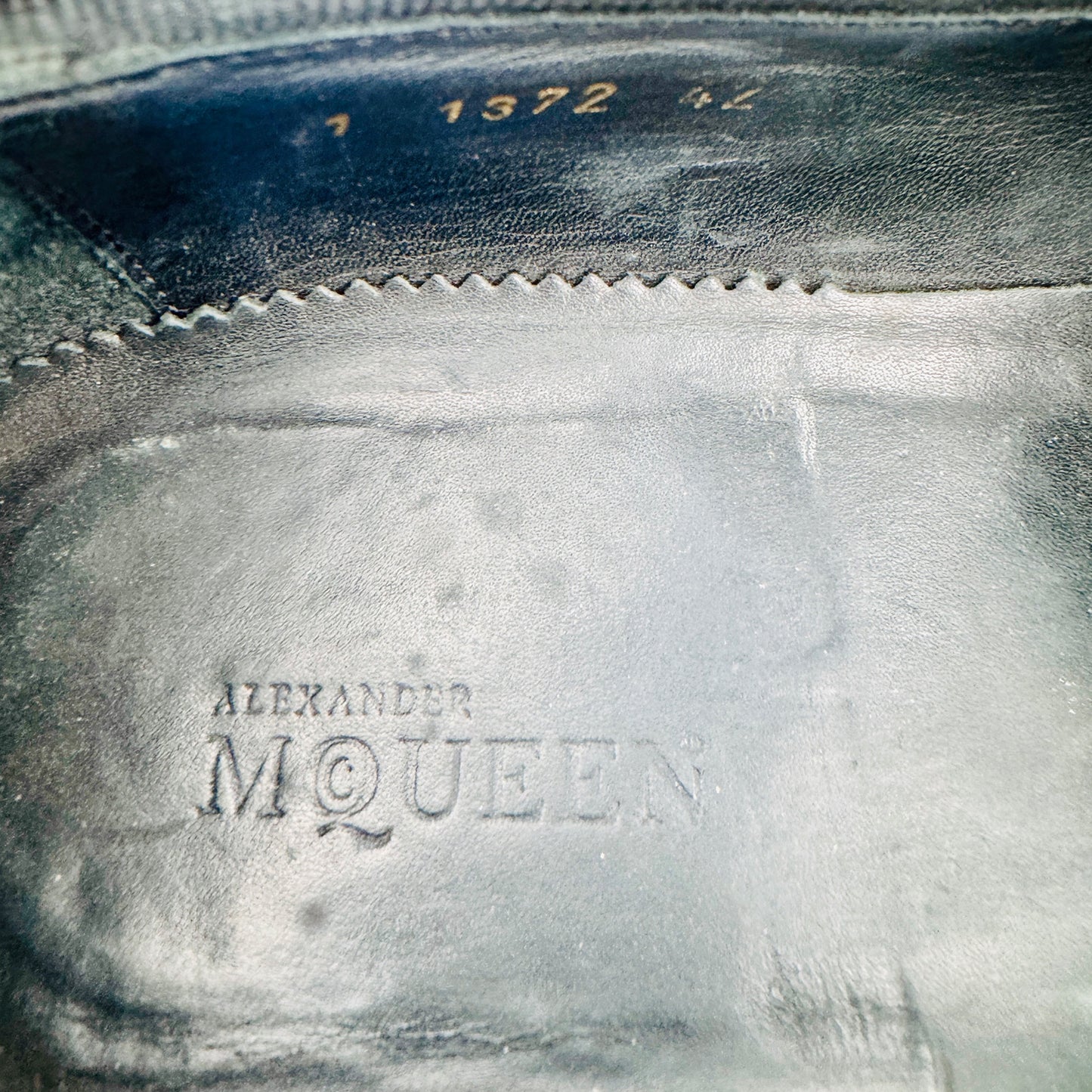 Alexander McQueen Patent Embossed Skull Loafer Shoes (Size 42.5)