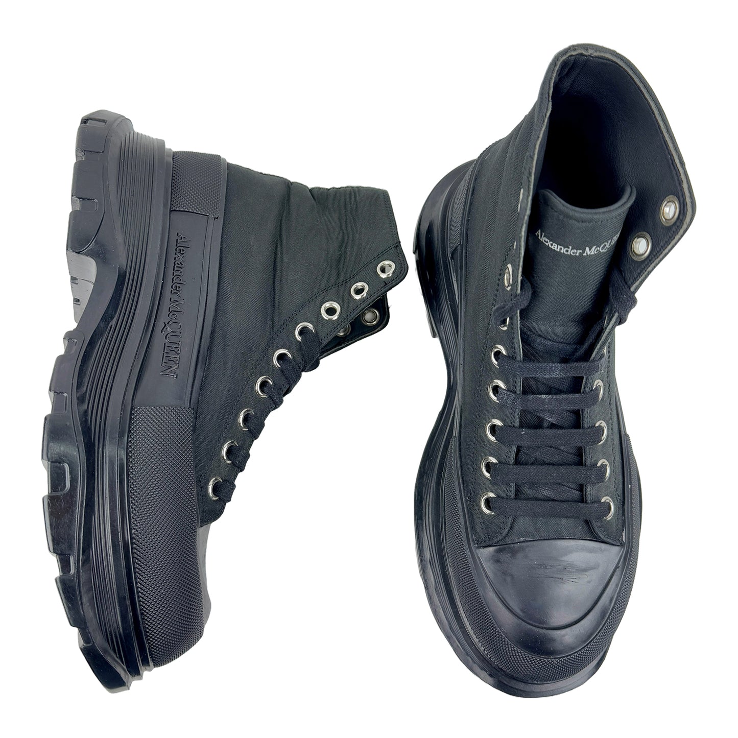 Alexander McQueen Thread Slick Black Boot Shoes (Size 40.5)