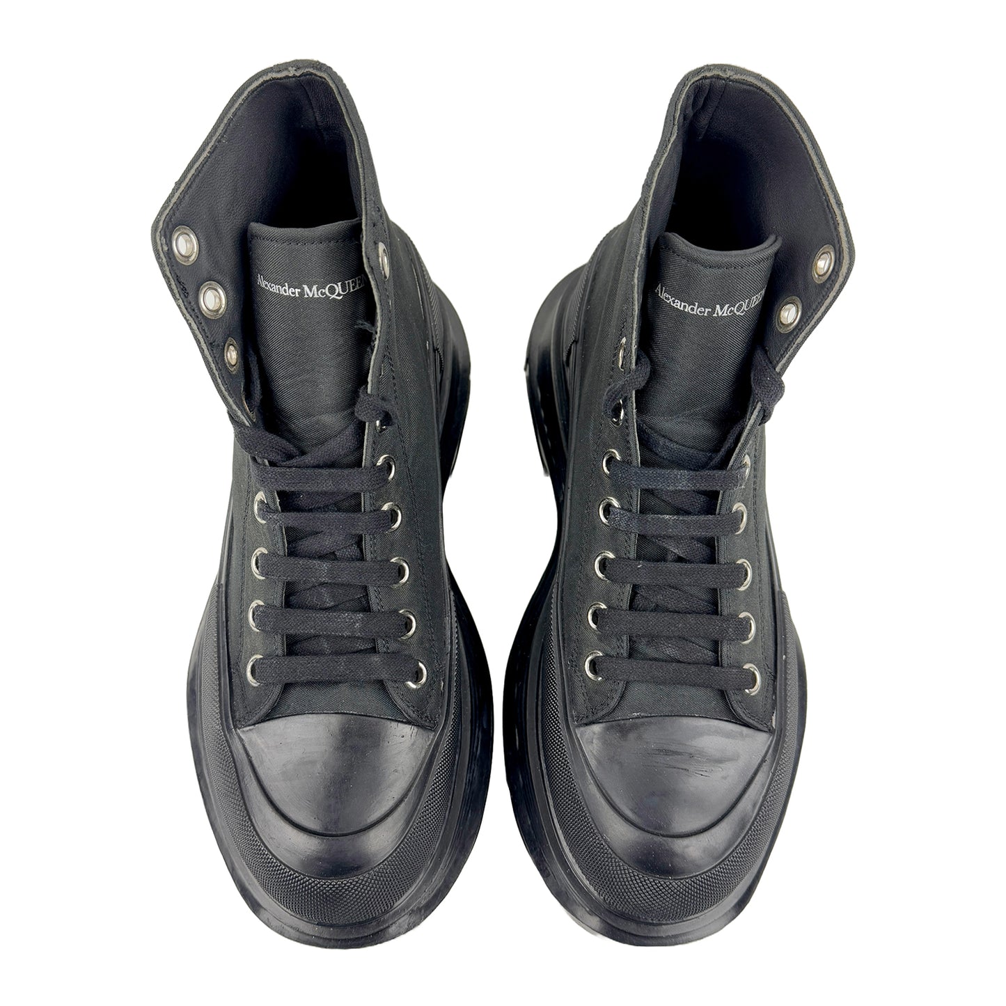 Alexander McQueen Thread Slick Black Boot Shoes (Size 40.5)
