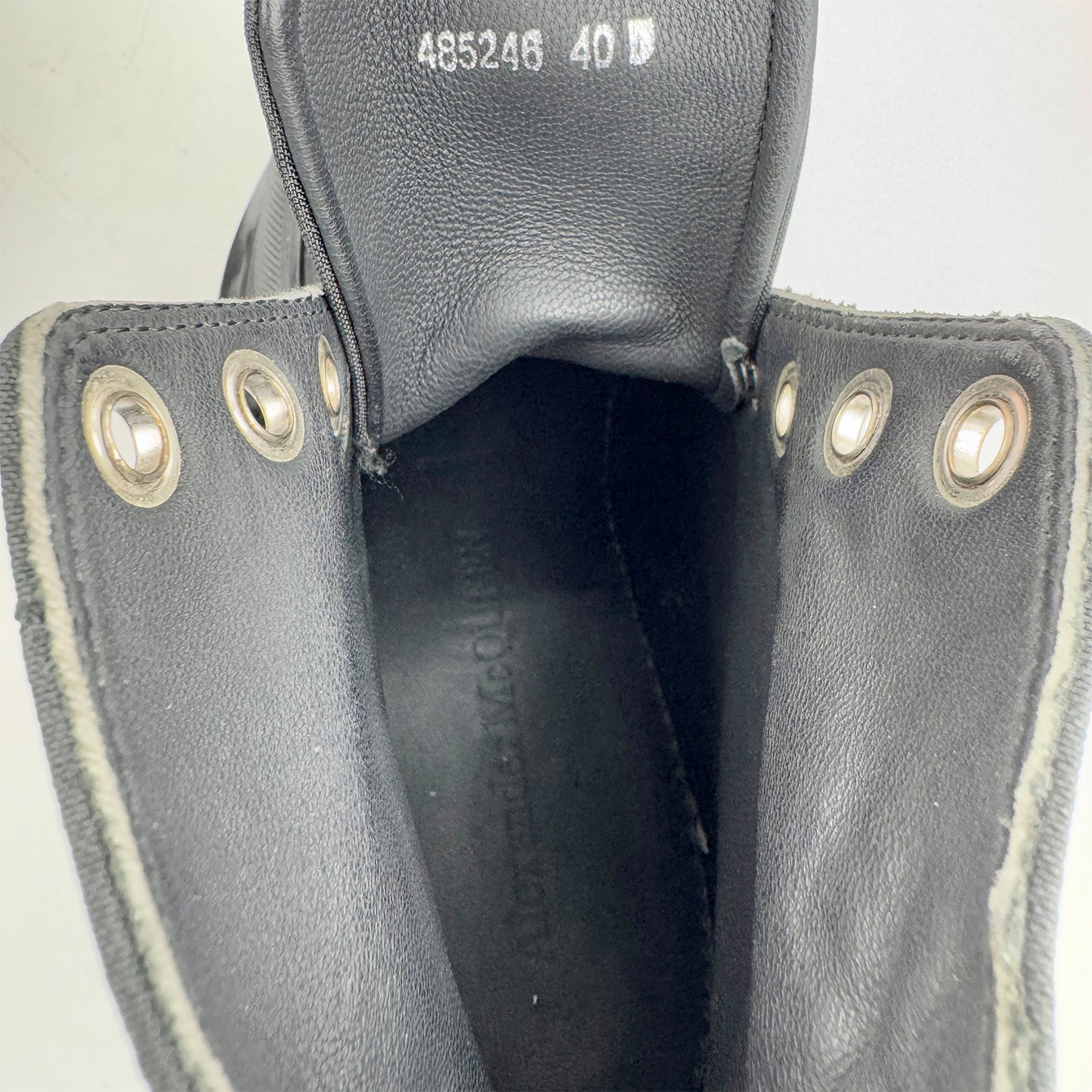 Alexander McQueen Thread Slick Black Boot Shoes (Size 40.5)