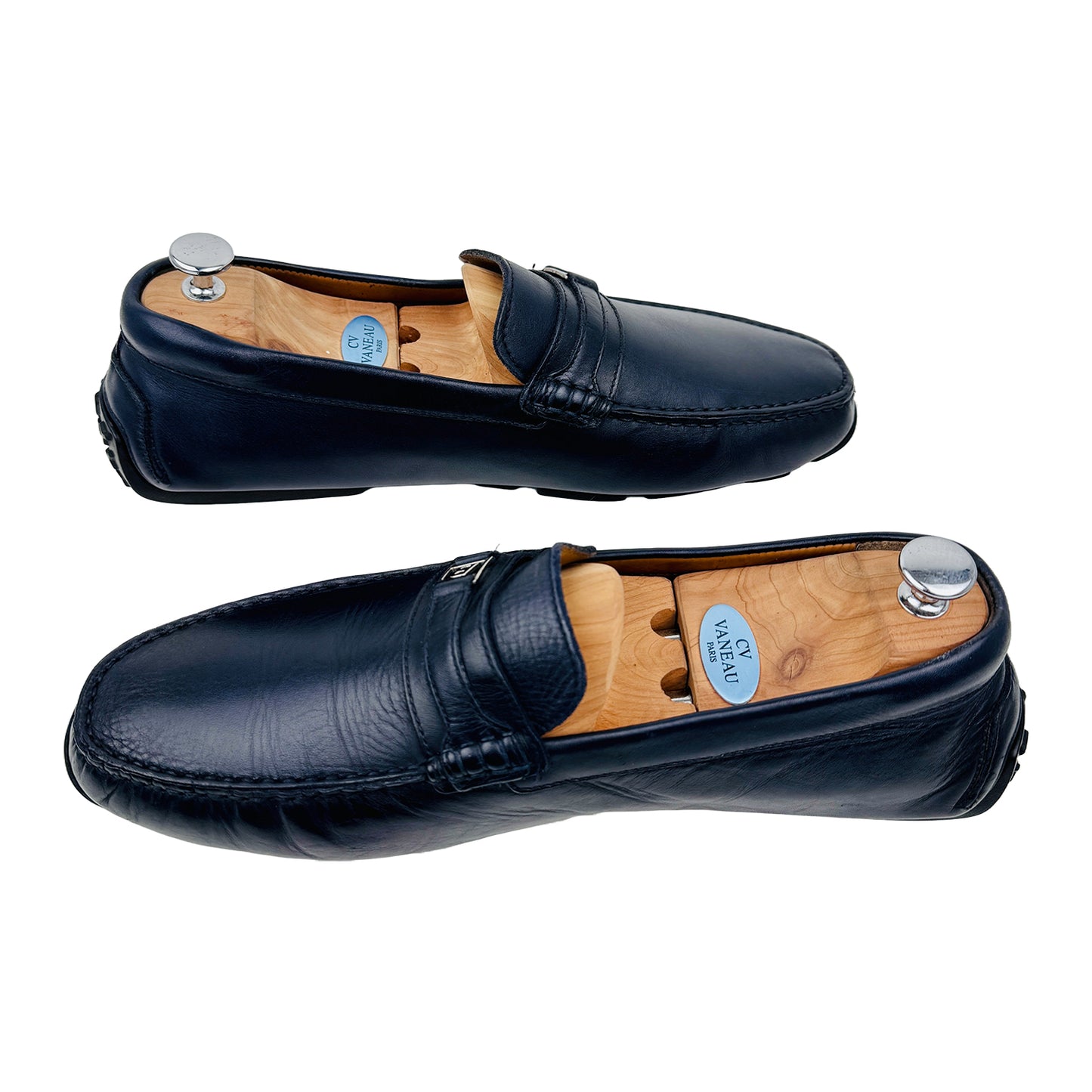 Bally Men's Logo Blue Leather Loafers (Size 44.5)