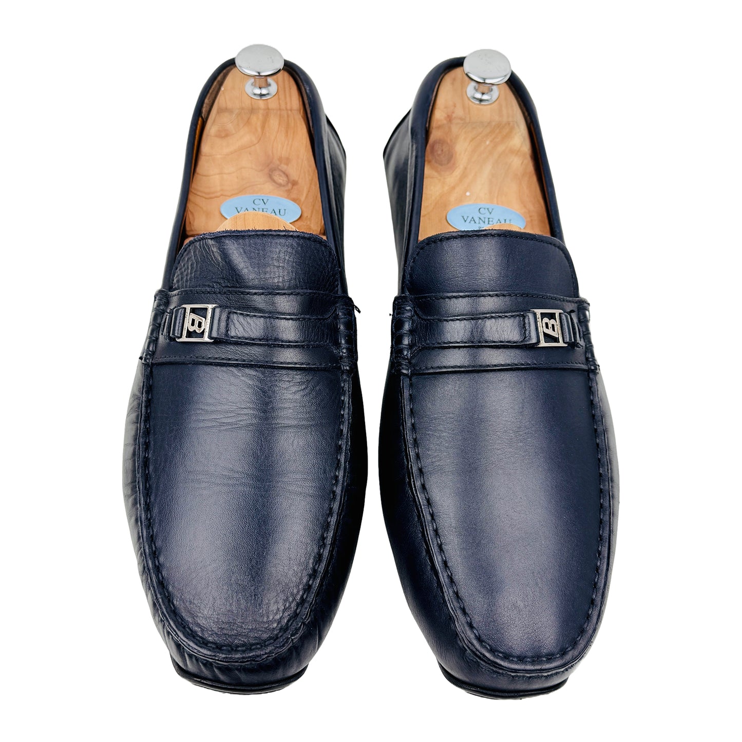 Bally Men's Logo Blue Leather Loafers (Size 44.5)