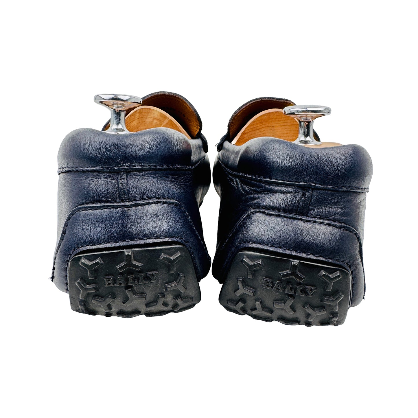 Bally Men's Logo Blue Leather Loafers (Size 44.5)