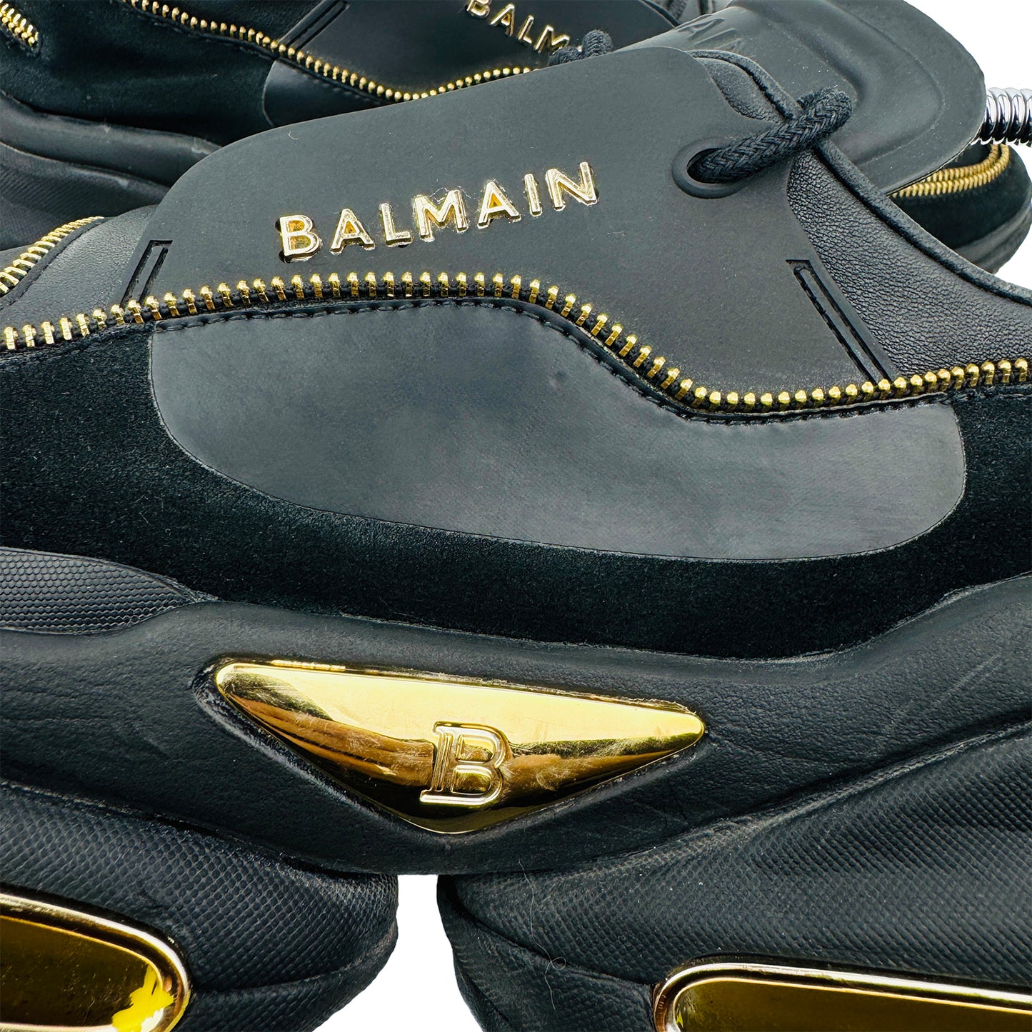 Balmain B-Bold Low-Top Black Sneaker Shoes (Size 42.5/43)