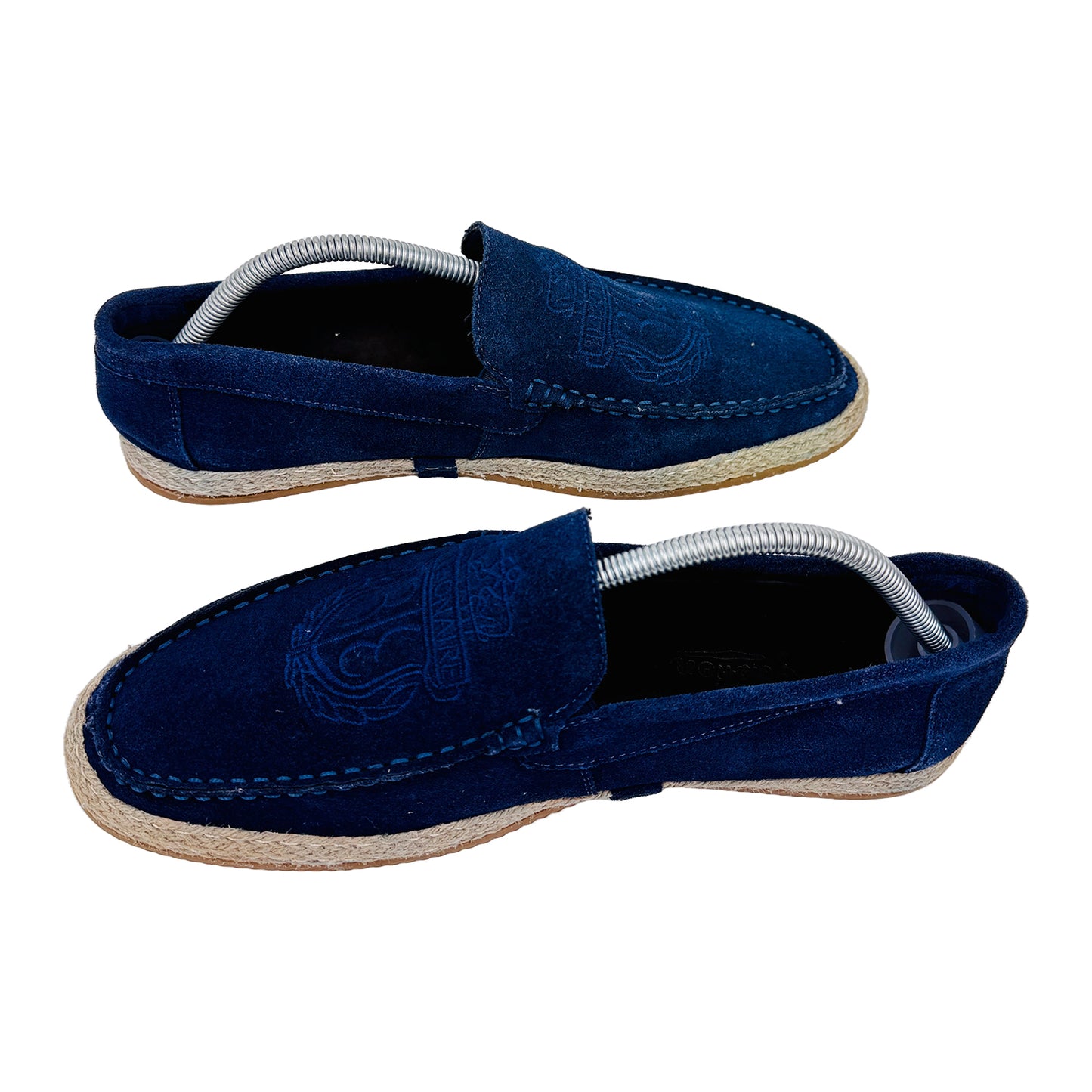 Billionaire Crest Navy Blue Moccasin Shoes (Size 42/42.5)
