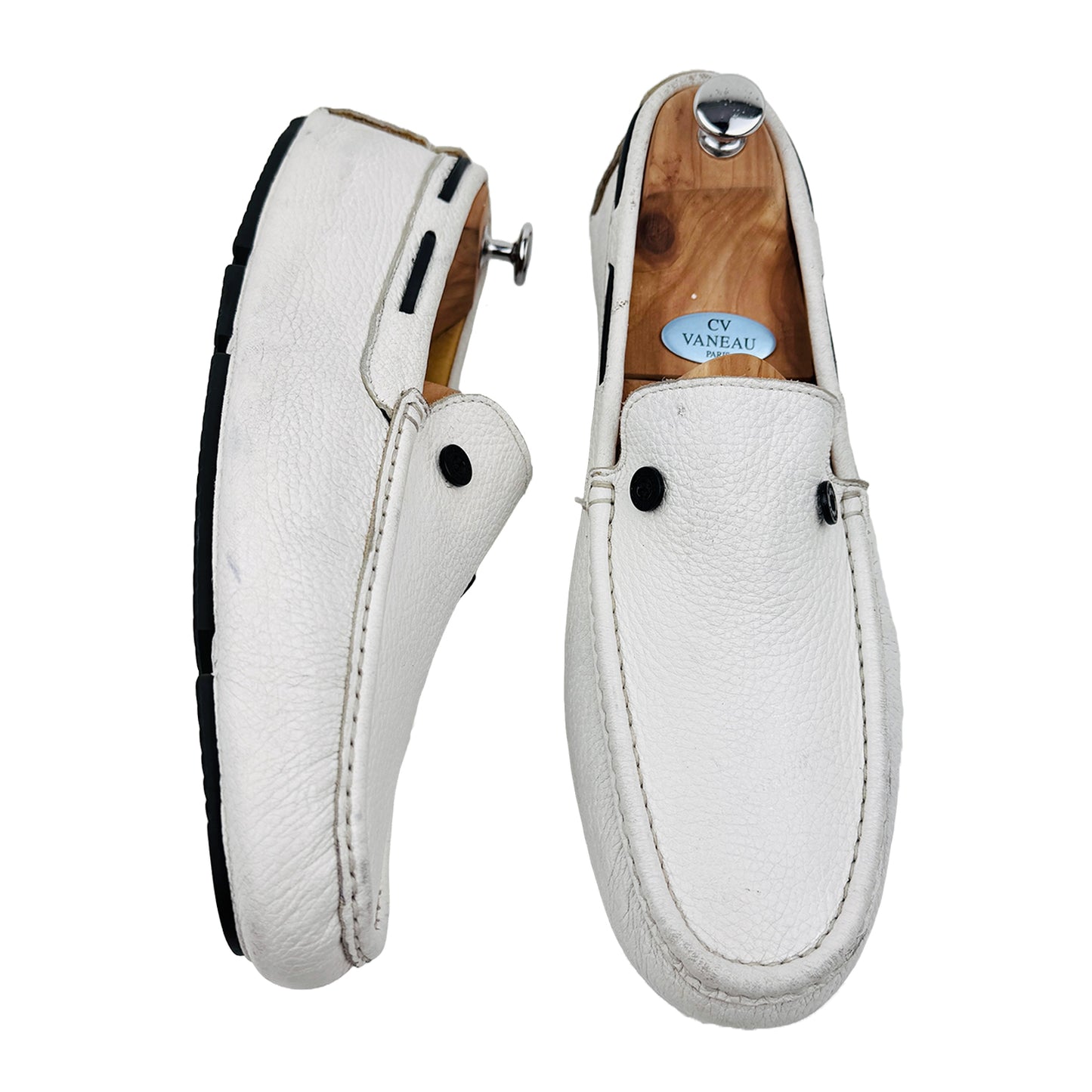 Blu Barrett Men's White Loafer Shoes (Size 44/44.5)