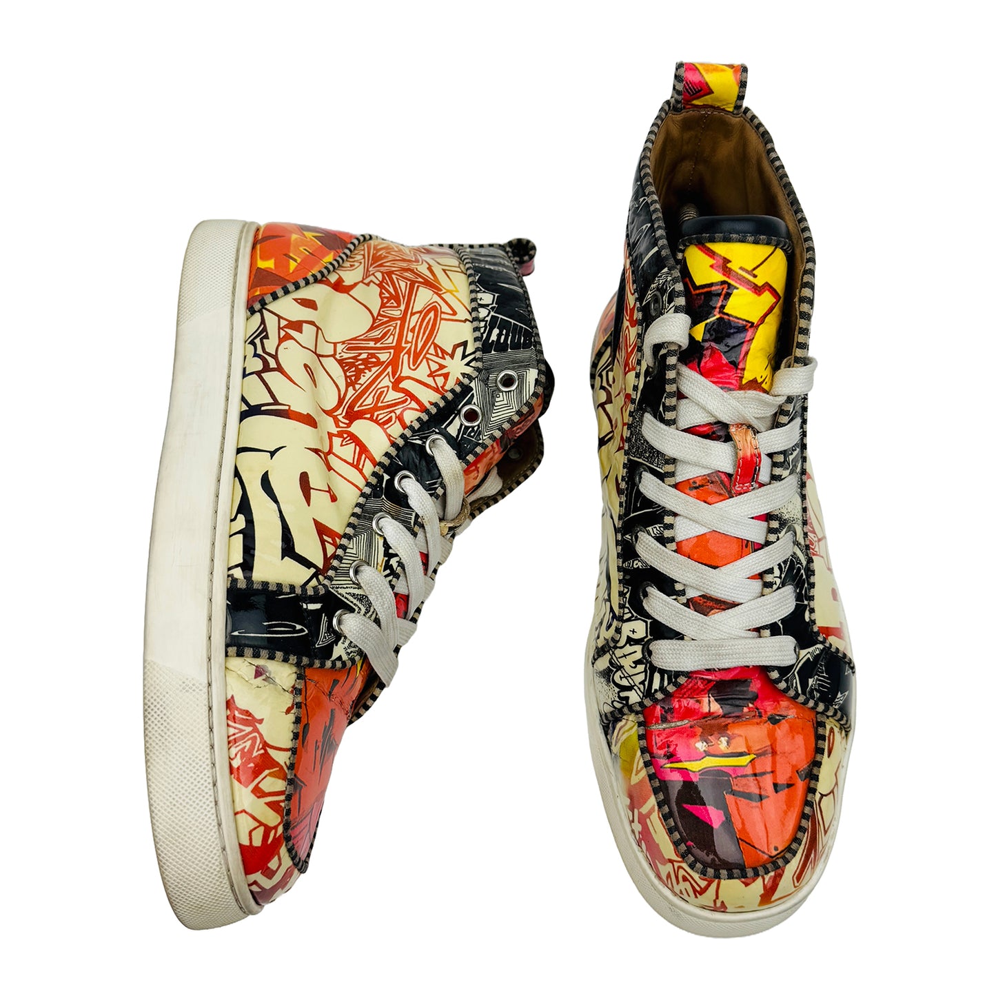 Christian Louboutin Rantus Orlanto Wallgraf Graffti Hi-Top Shoes (Size 42)