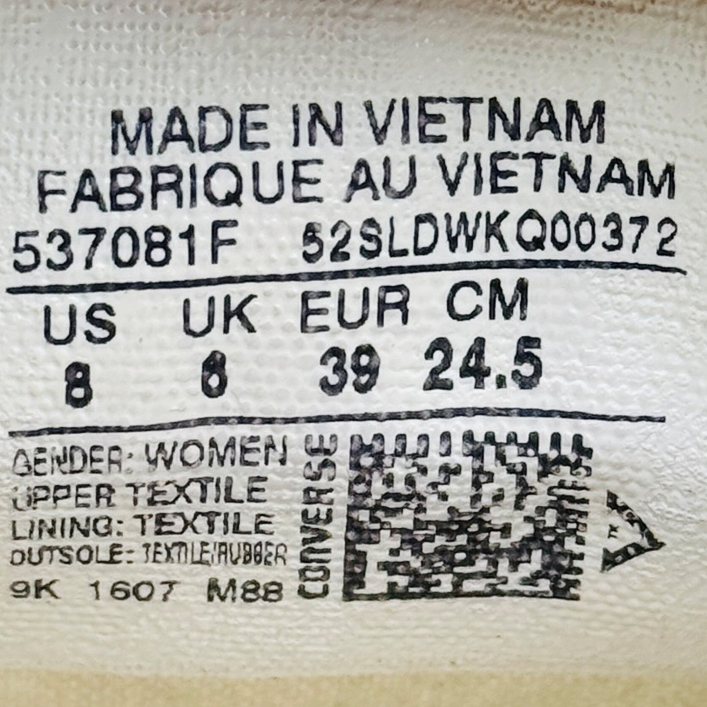 Converse Chuck Taylor All Star Shoreline Slip Shoes (Size 39) - 537081F