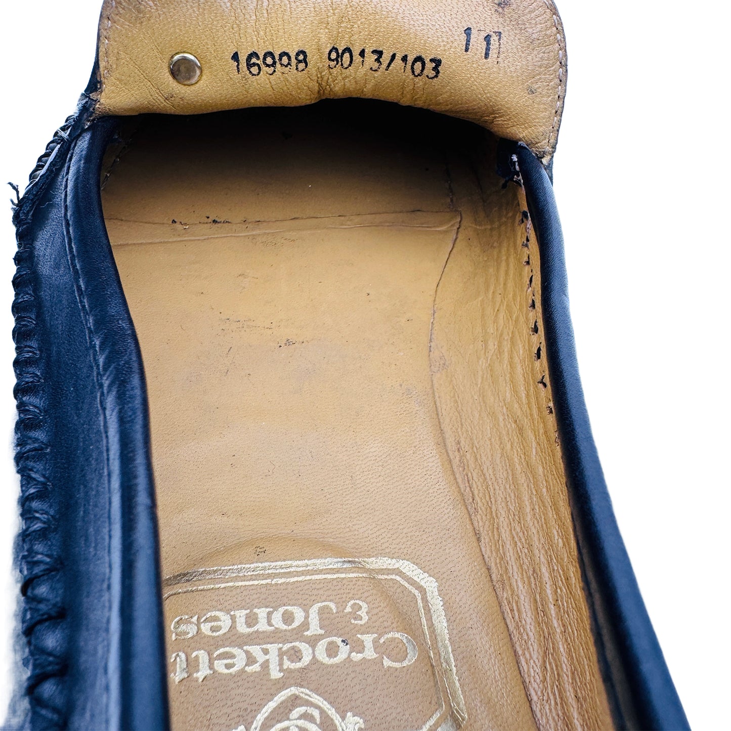 Crockett & Jones Vincent Formal Black Moccasin Shoes (Size 45)