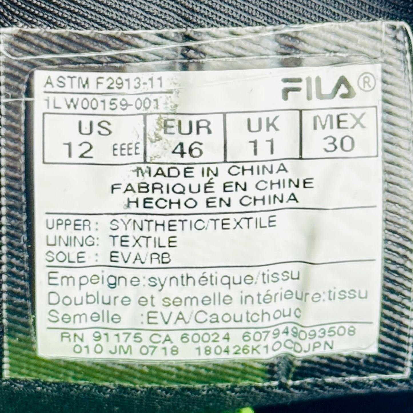 Fila Memory Layers Slip Resistant Shoes (Size 46) - ASTM F2913-11