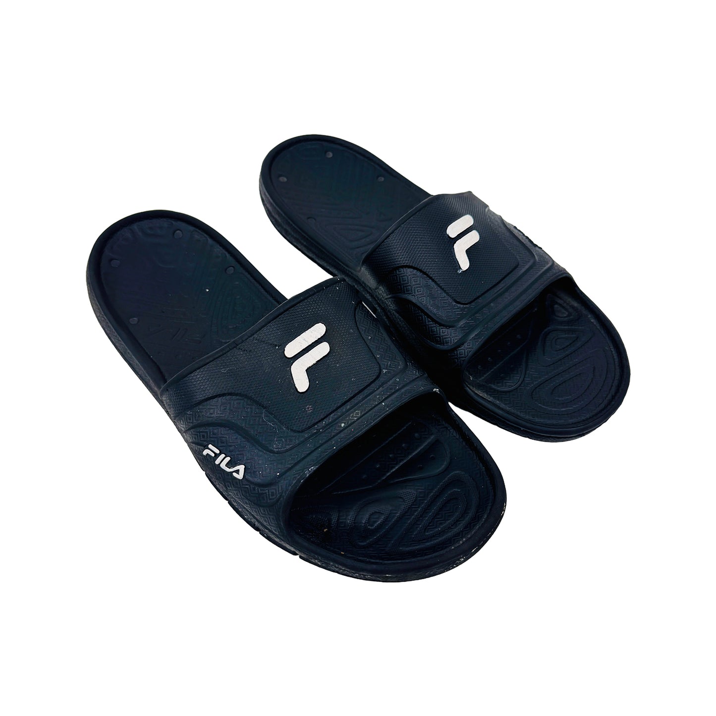 Fila Men's Sleek Black Slides (Size 45/46)