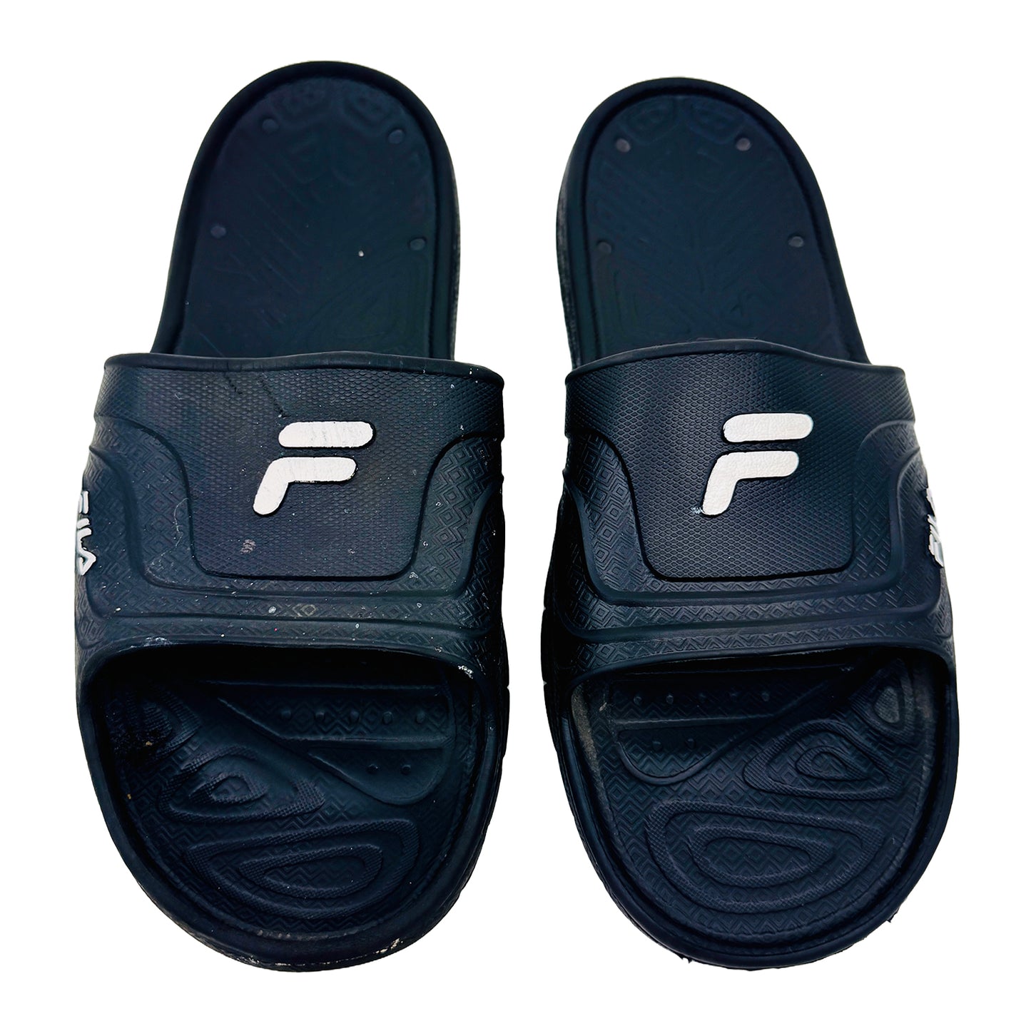 Fila Men's Sleek Black Slides (Size 45/46)