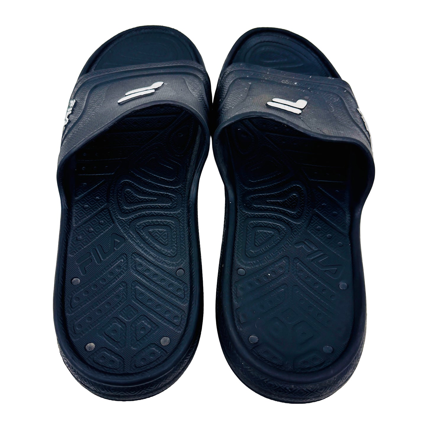 Fila Men's Sleek Black Slides (Size 45/46)