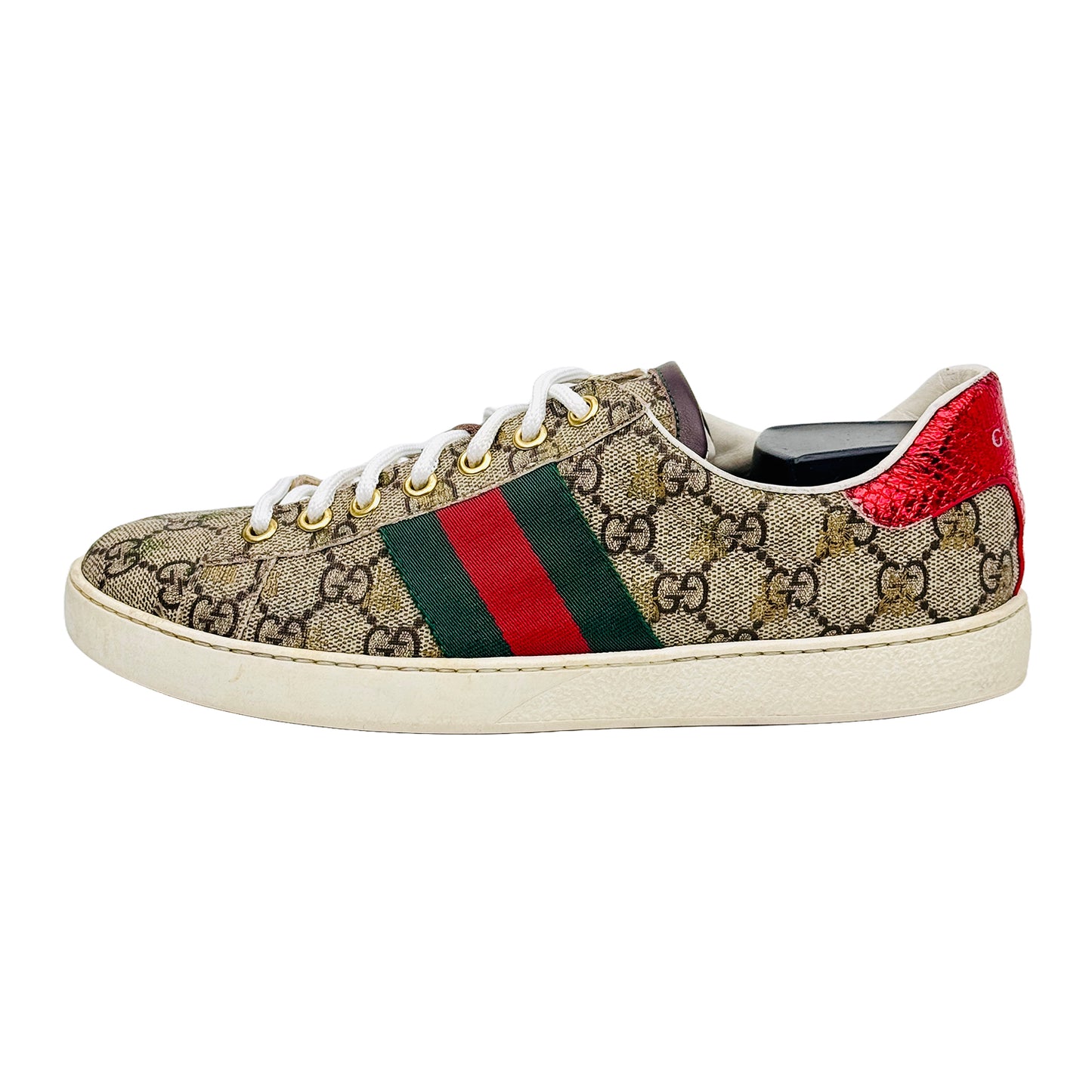 Gucci Ace With Web Sneaker Shoes (Size 38/38.5) - 429446 5 90G