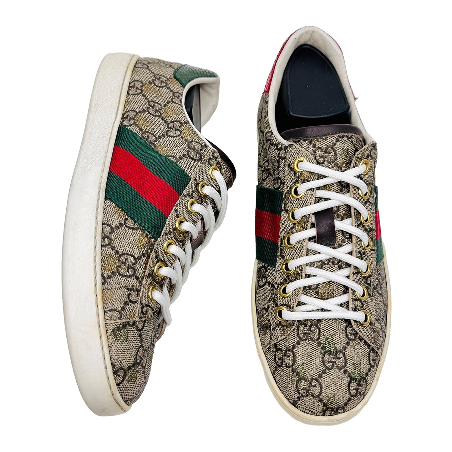 Gucci Ace With Web Sneaker Shoes (Size 38/38.5) - 429446 5 90G