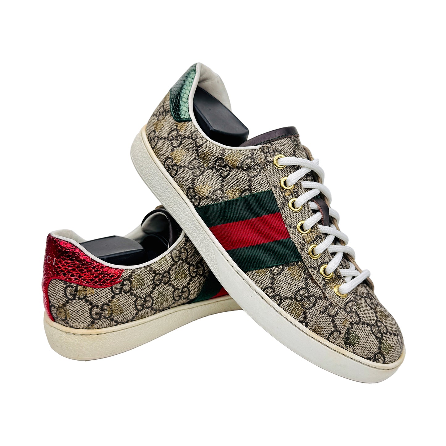 Gucci Ace With Web Sneaker Shoes (Size 38/38.5) - 429446 5 90G