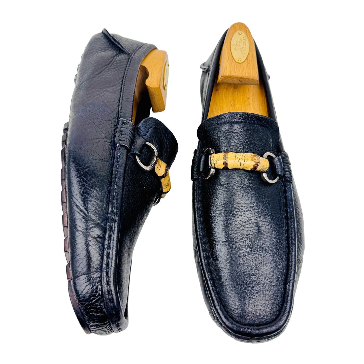 Gucci Bamboo Horsebit Black Loafers (Size 43/43.5)