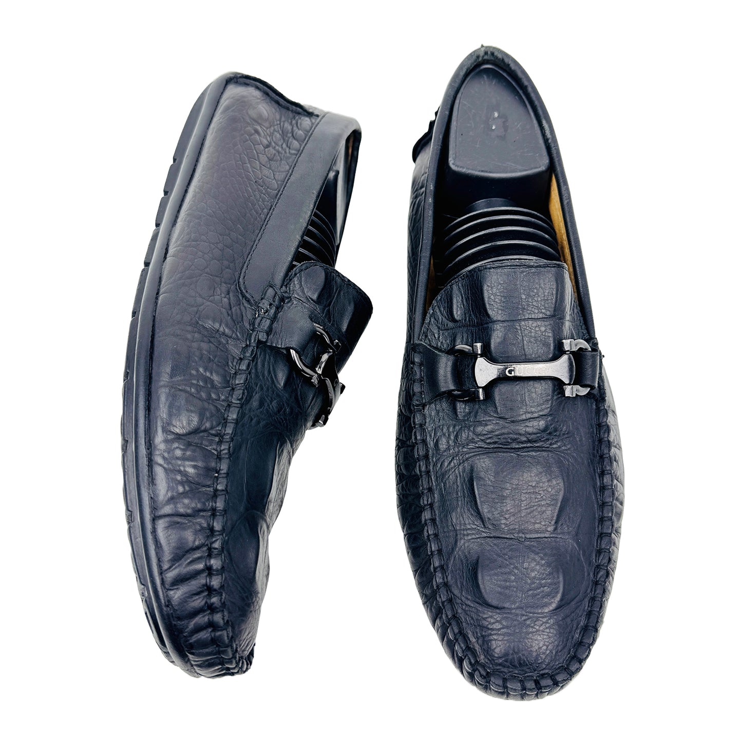 Gucci Black Crocodile Leather Loafer Shoes (Size 41/41.5)