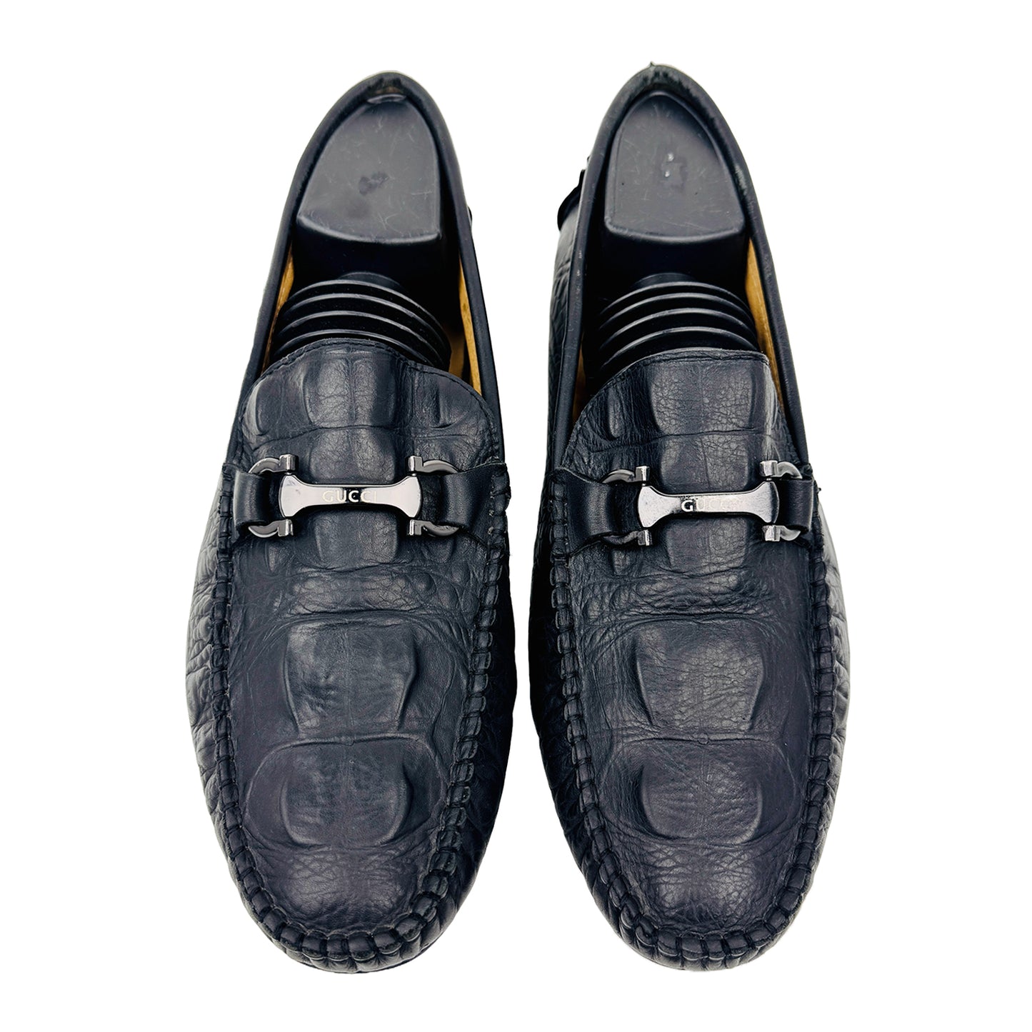 Gucci Black Crocodile Leather Loafer Shoes (Size 41/41.5)
