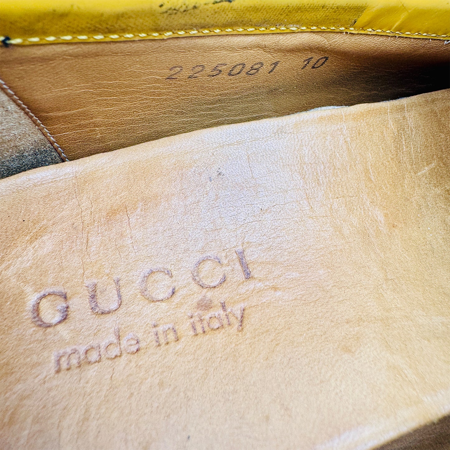 Gucci Horsebit Black Yellow Loafer Shoes (Size 43.5/44) - 225081