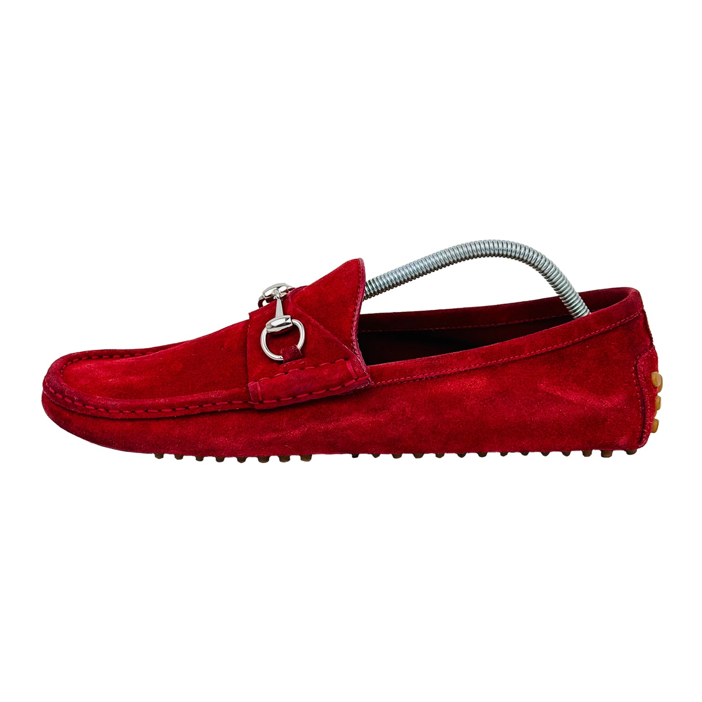 Gucci Horsebit Driving Red Loafer Shoes (Size 44.5/45) - 236936