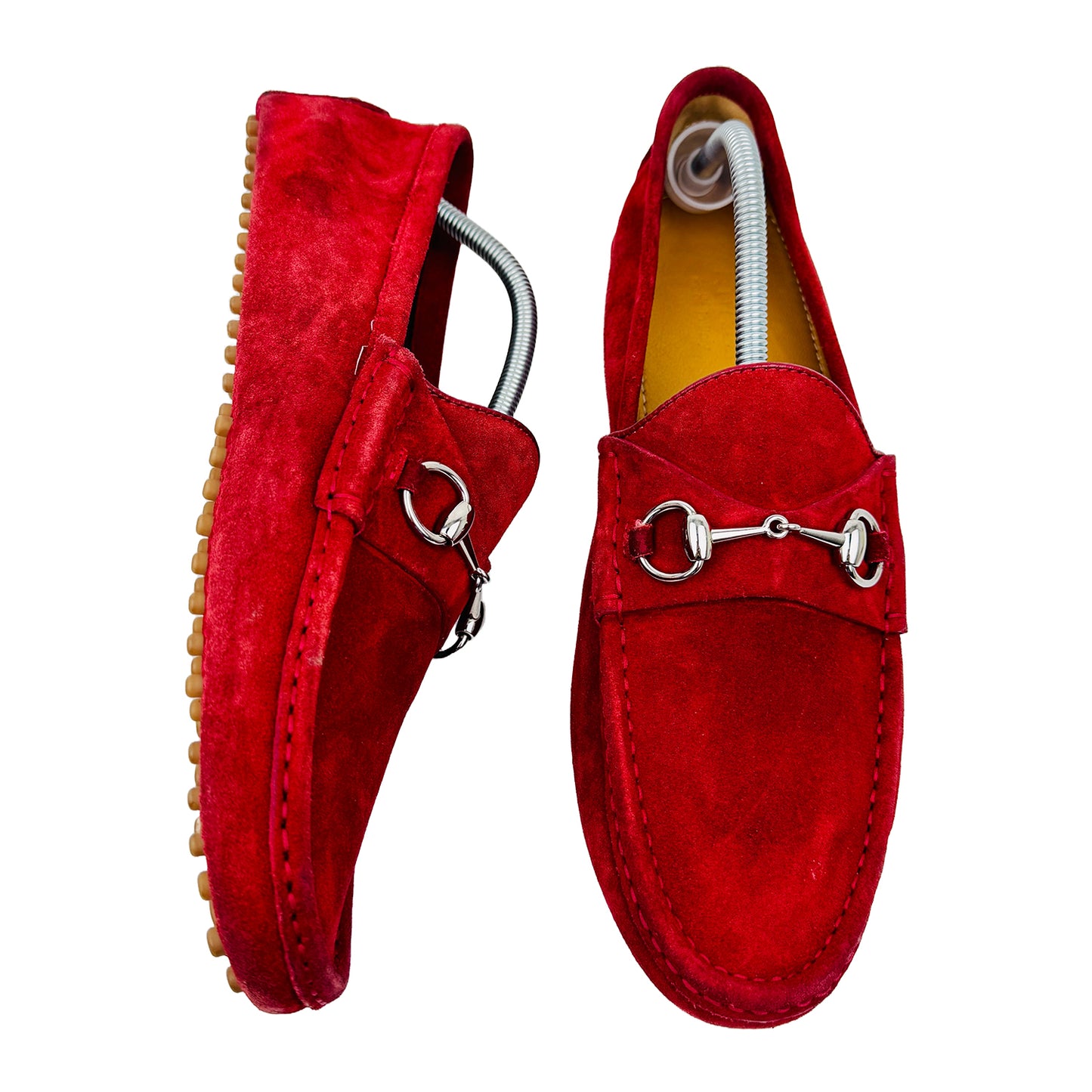 Gucci Horsebit Driving Red Loafer Shoes (Size 44.5/45) - 236936