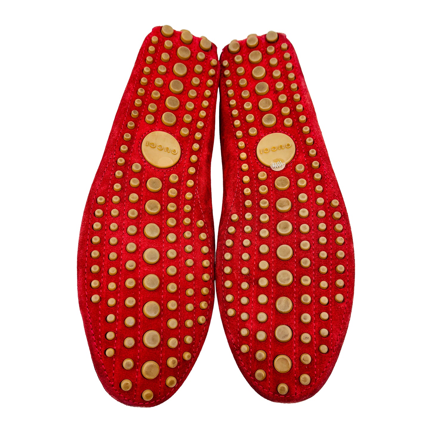 Gucci Horsebit Driving Red Loafer Shoes (Size 44.5/45) - 236936