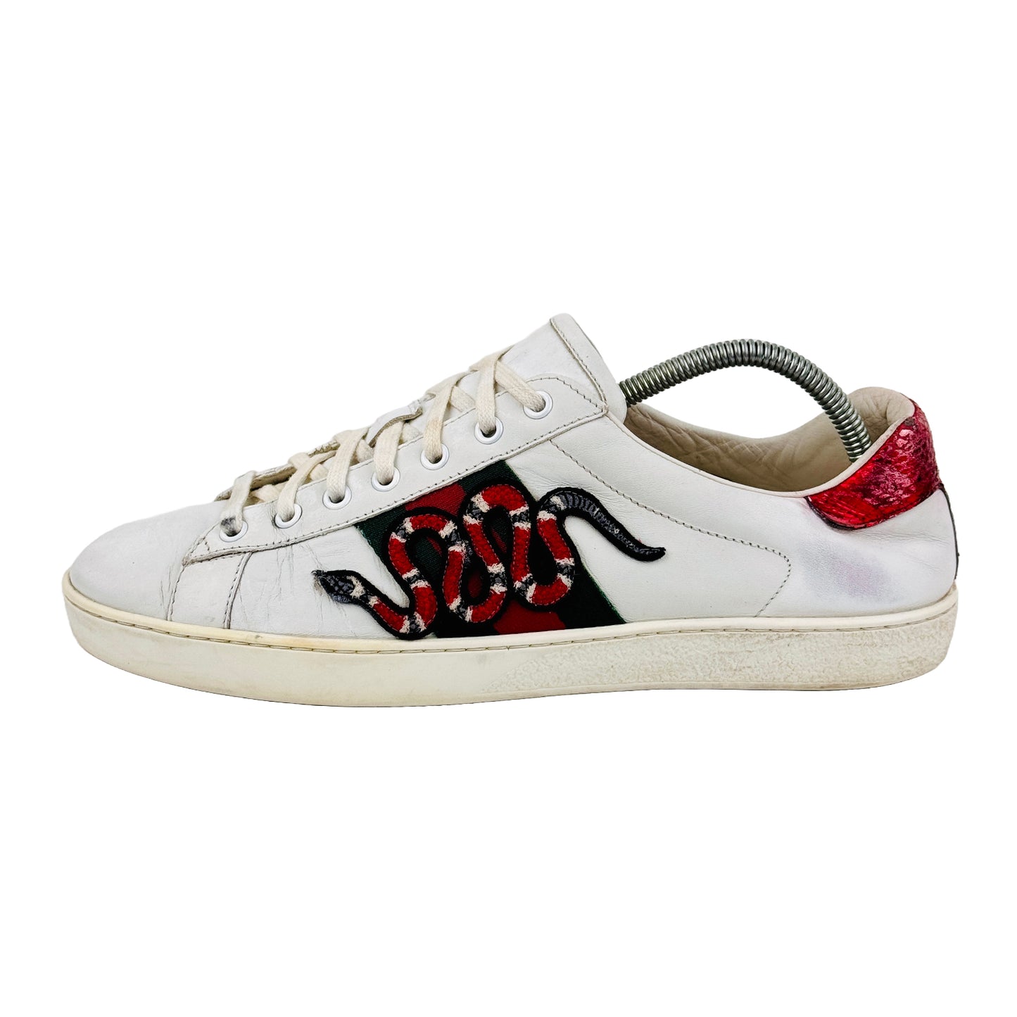 Gucci Men's Ace Embroidered Snake Shoes (Size 43/43.5) - 456230