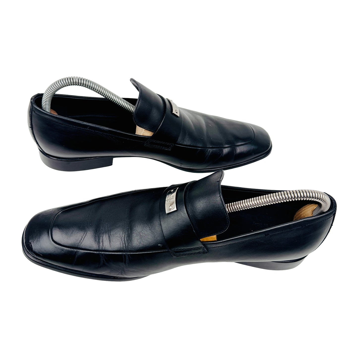 Gucci Metal Logo Detail Black Loafers (Size 42/42.5) - 253304