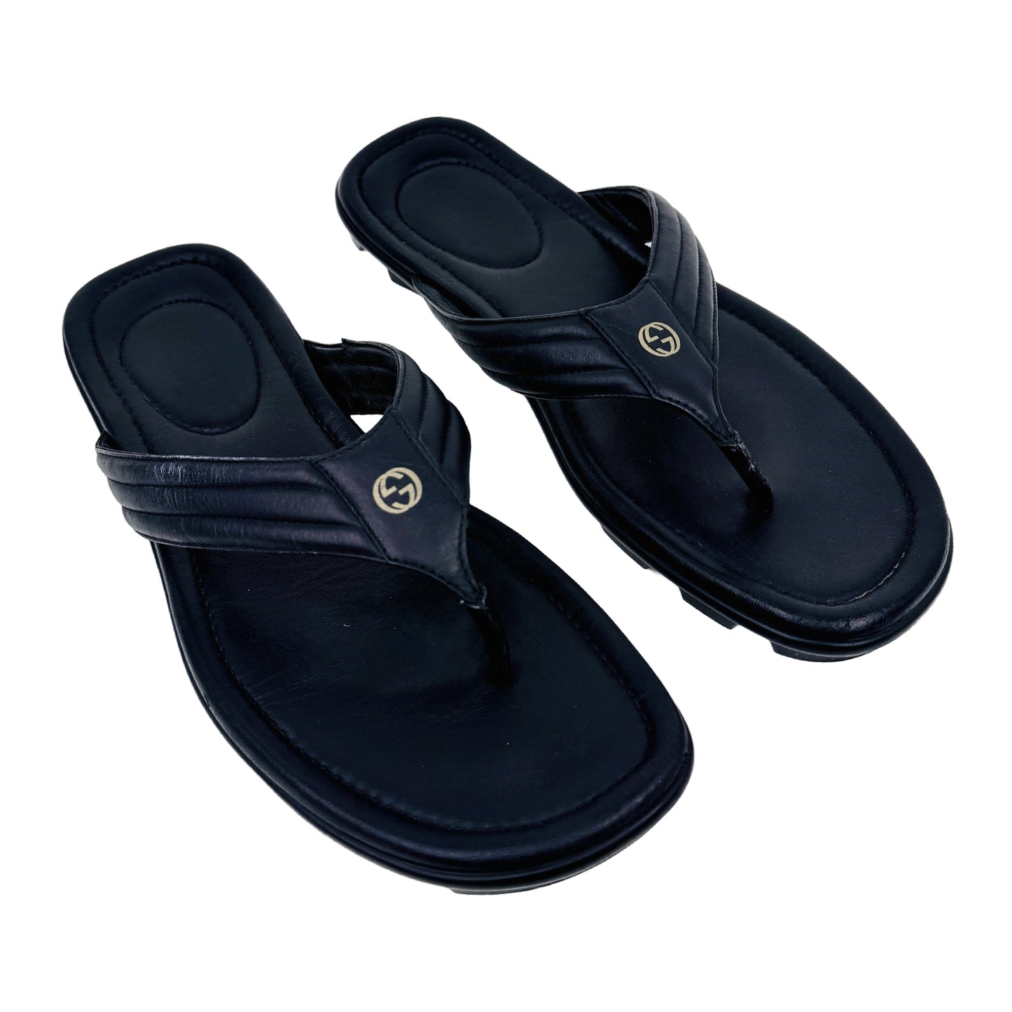 Gucci Rei Calf Black Slippers (Size 46)