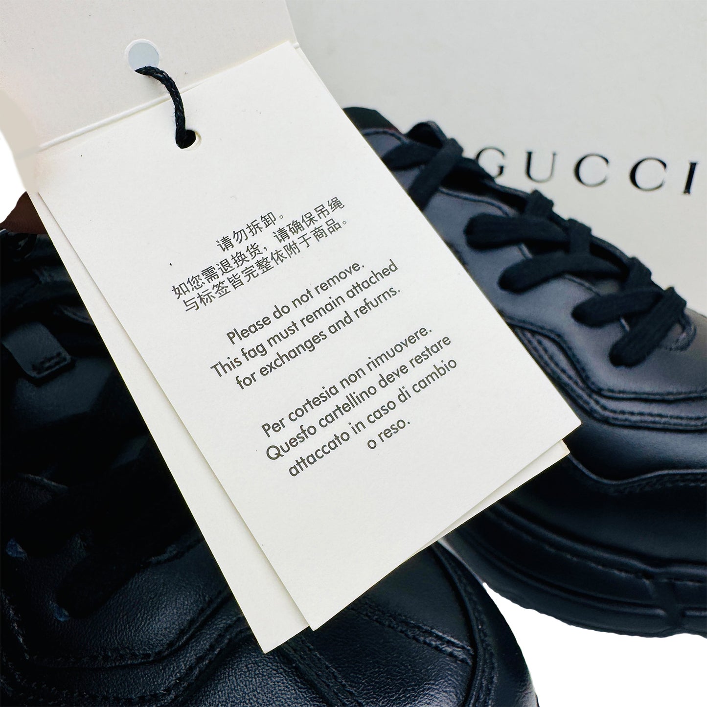 Gucci Rhyton Black Sneaker Shoes (Size 42.5)