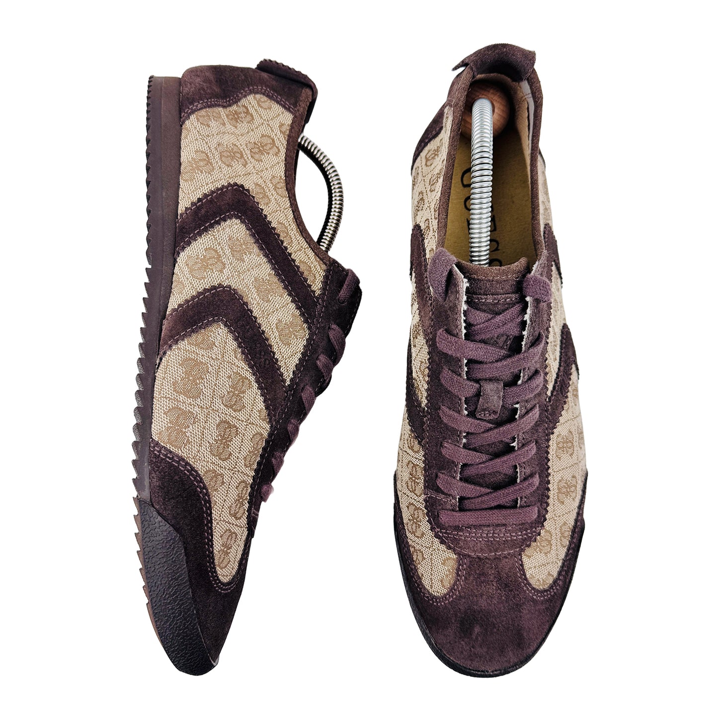 Guess Men's Logo Brown Leather Shoes (Size 43/43.5)