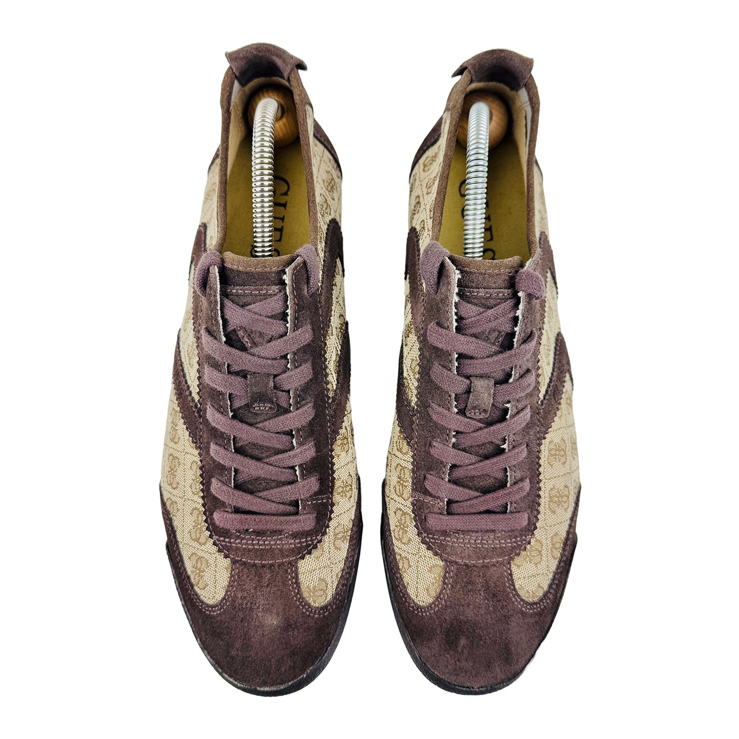 Guess Men's Logo Brown Leather Shoes (Size 43/43.5)