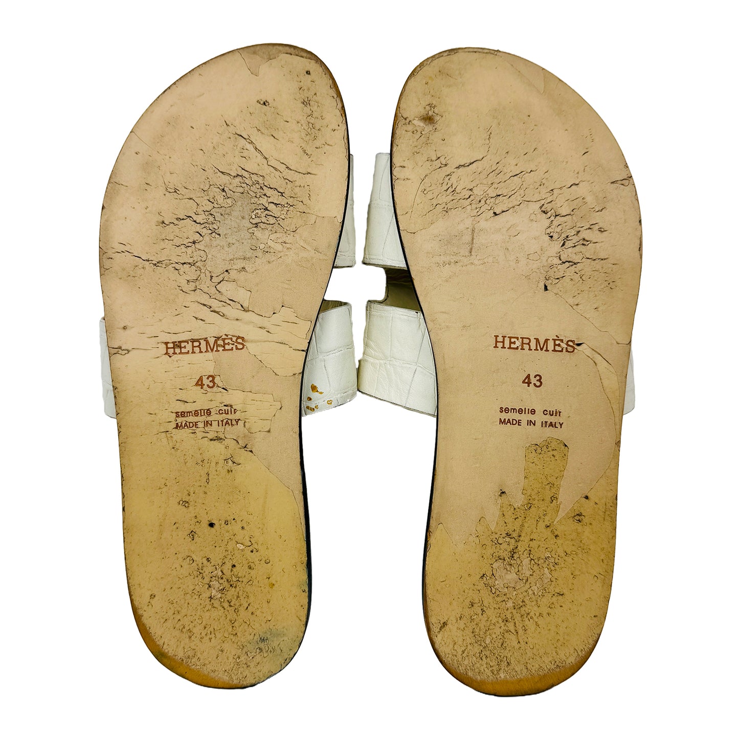 Hermes Izmir White Sandal Slippers (Shoes 42.5/43)