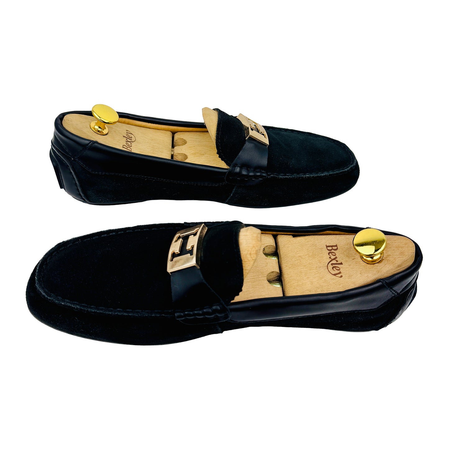 Hermes Men's Black Suede Loafers (Size 42.5/43)