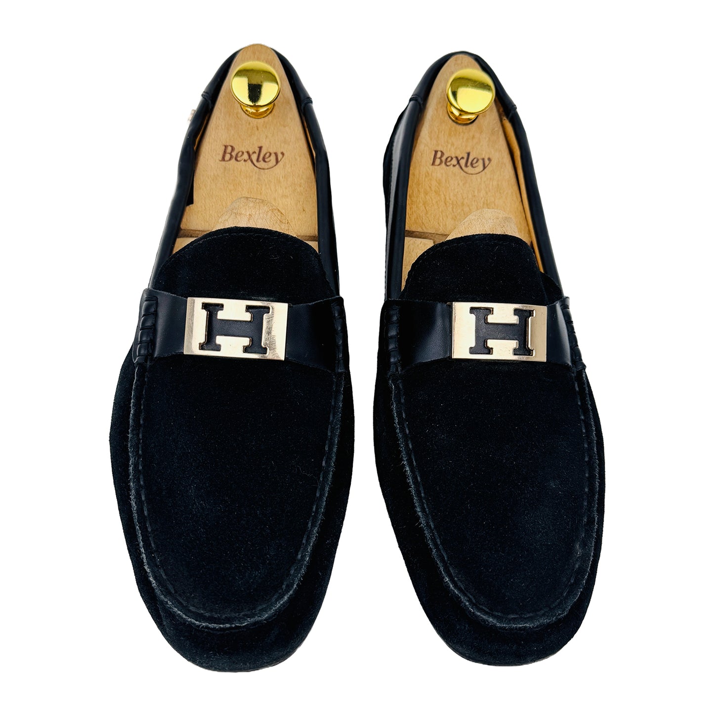 Hermes Men's Black Suede Loafers (Size 42.5/43)