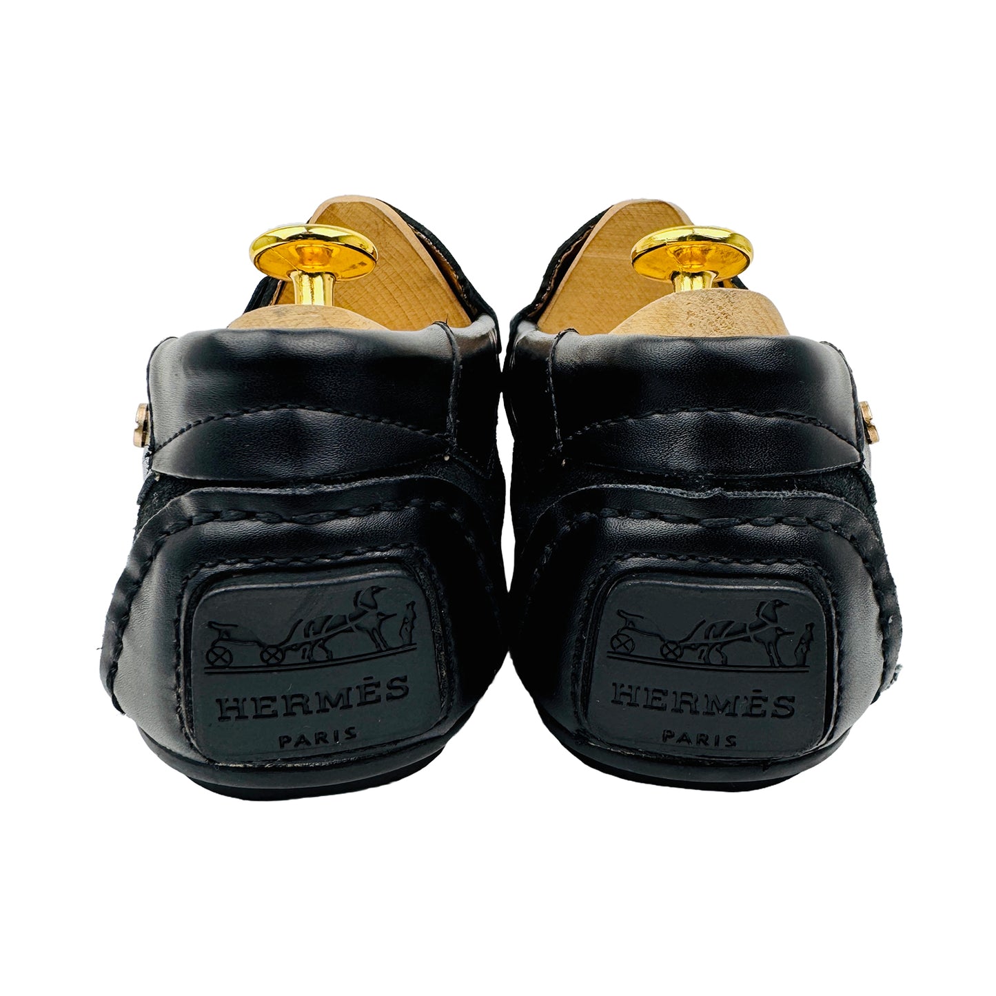 Hermes Men's Black Suede Loafers (Size 42.5/43)