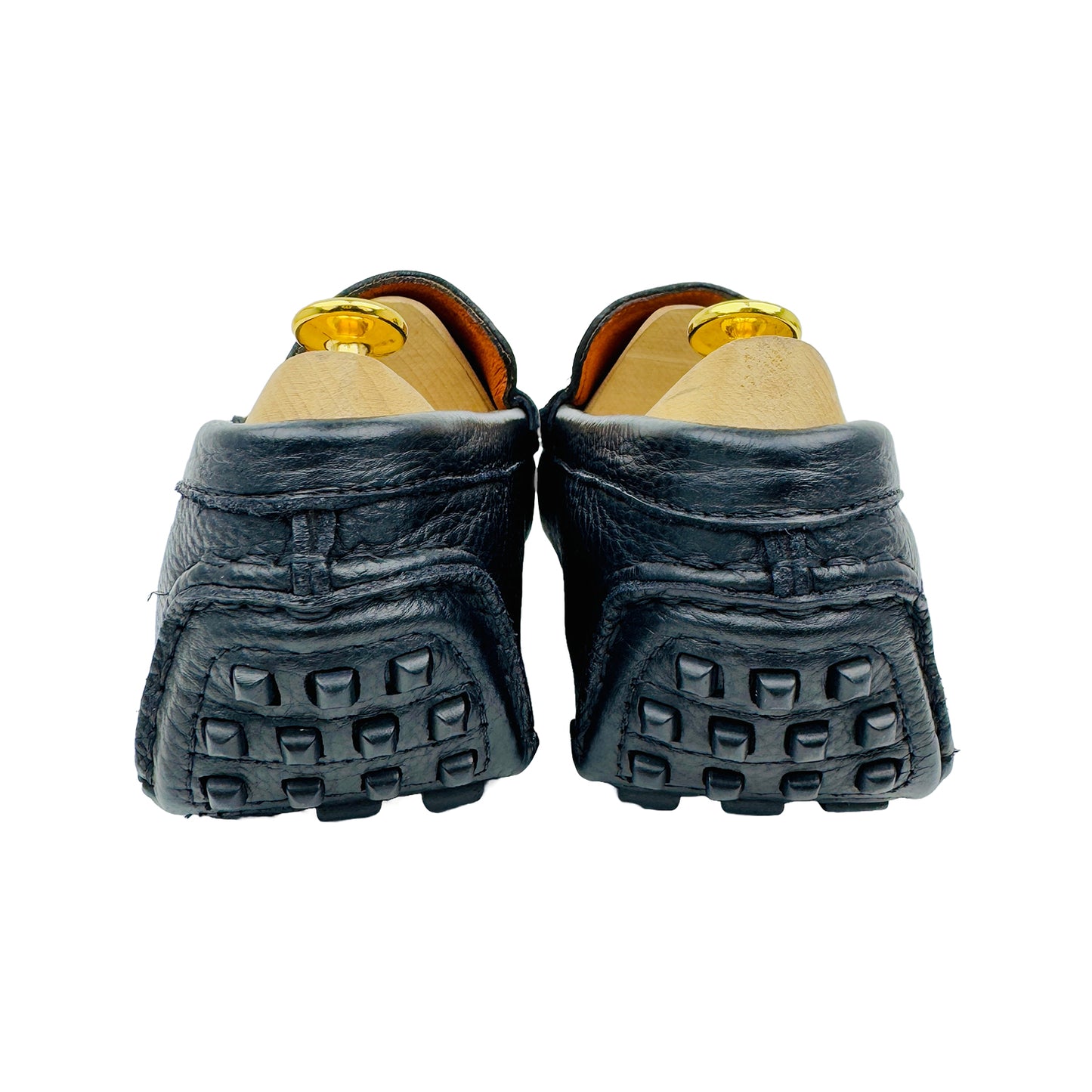 Hermes Men's Black With H Buckle Moccasins (Size 42.5/43)
