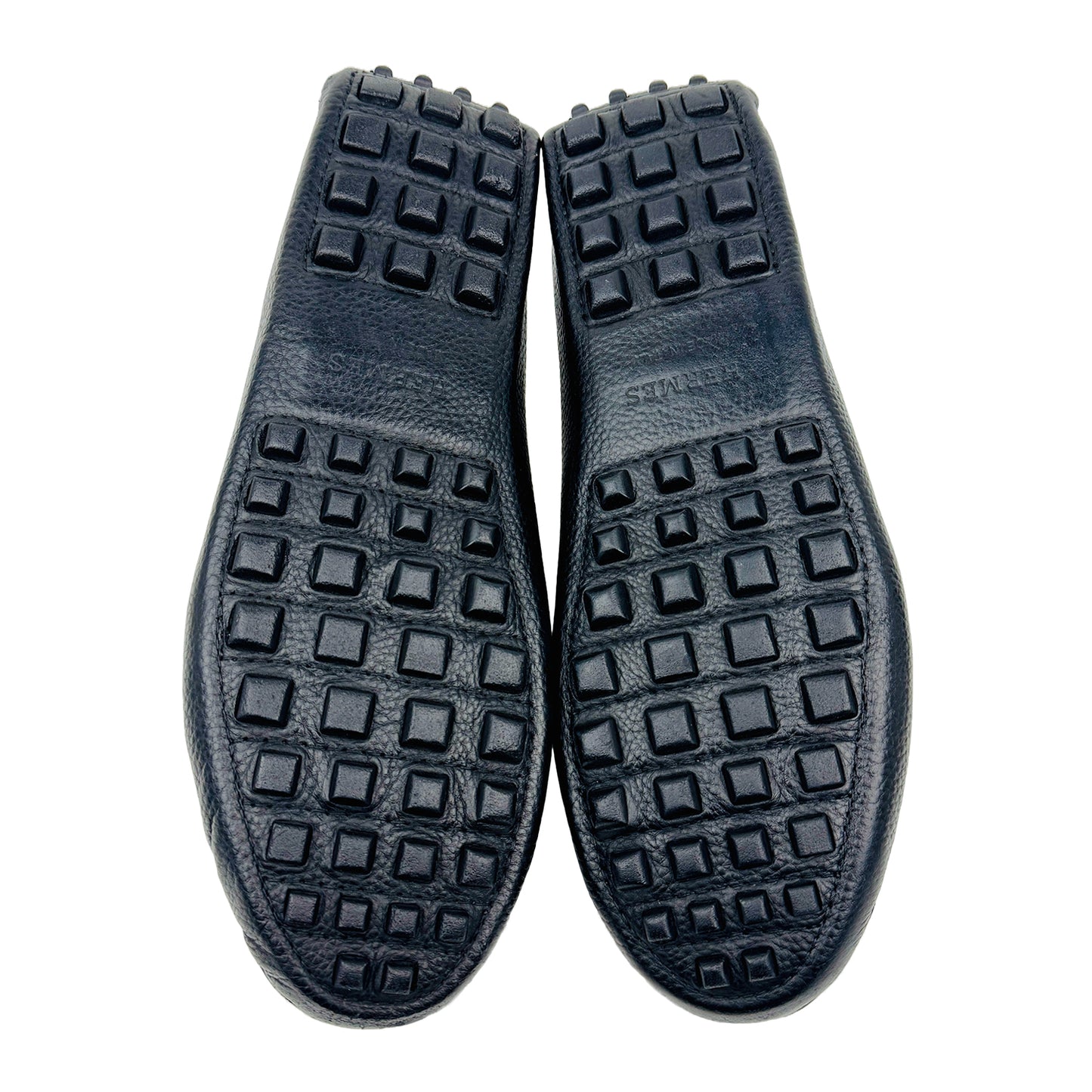 Hermes Men's Black With H Buckle Moccasins (Size 42.5/43)